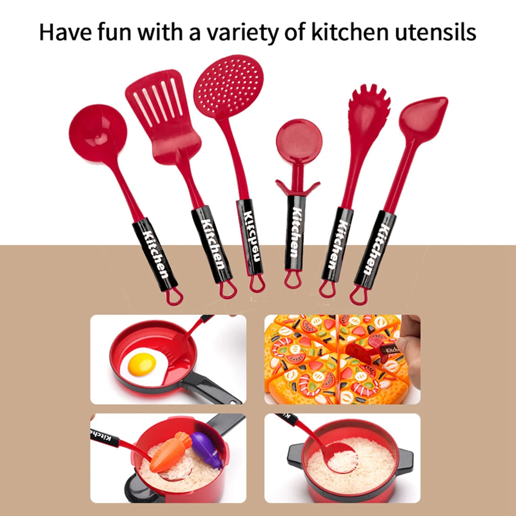 Children's Educational Play Kitchen Set – Pretend Play Cookware with Simulated Induction Cooker, Cooking & Cutting Toys for Boys