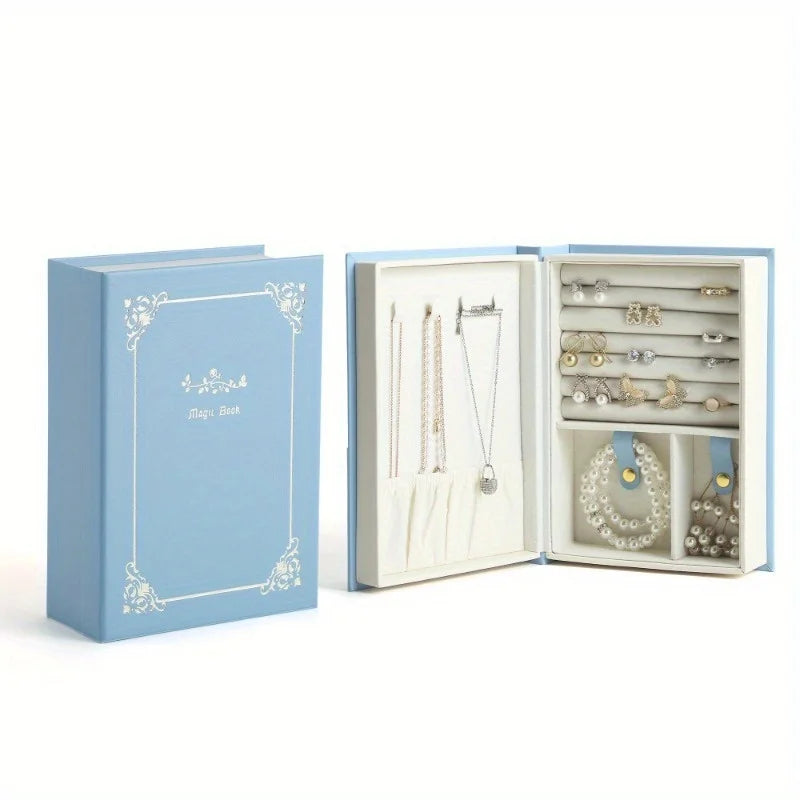 Glamorous Magnetic Jewelry Organizer Chic Diary Shaped Box for Bracelets Necklaces Rings Secure Elegant Storage