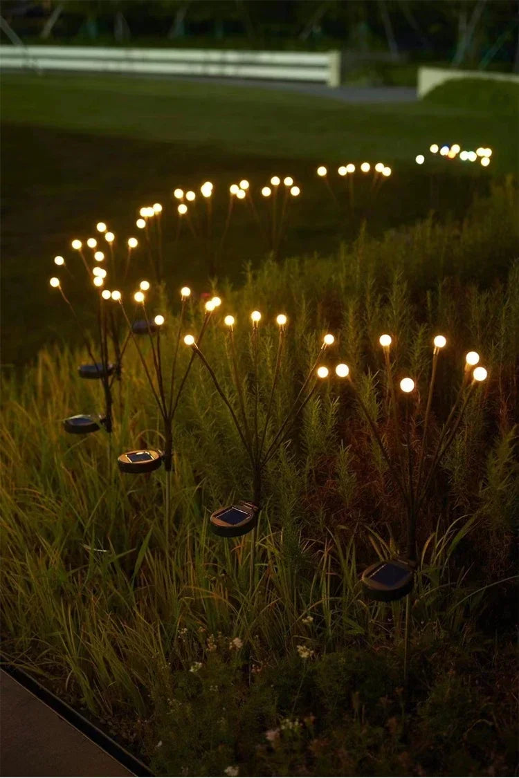 LED Solar Garden Lights Powered Firefly Lights Outdoor Waterproof Vibrant Garden Lights for Patio Pathway Christmas Decoration