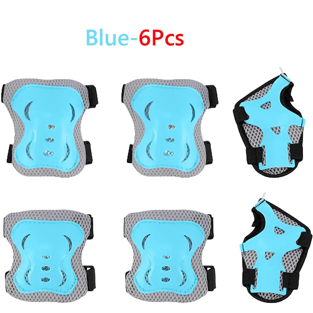 Kids Knee Pads Elbow Pads Age 3-7 Toddler Boys Girls, 6 In 1 Protective Gear Safety Set with Wrist Guard for Skating Cycling Ne
