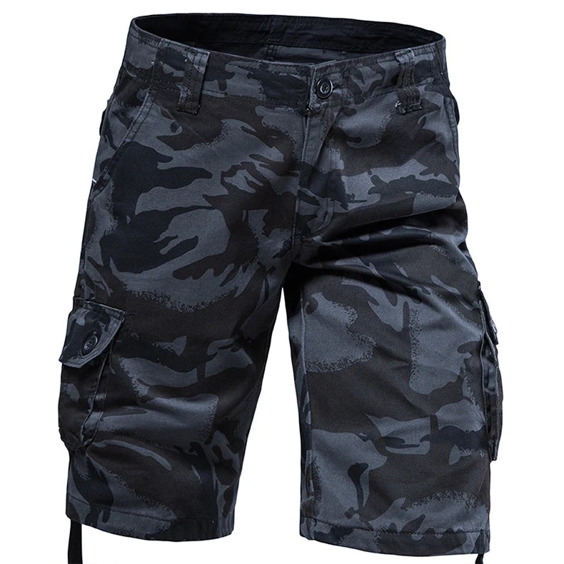 Tactical Cargo Shorts Men Camo Joggers Shorts Casual Outdoor Sports Half Pants Pocket Cotton Breathable Cargo Shorts
