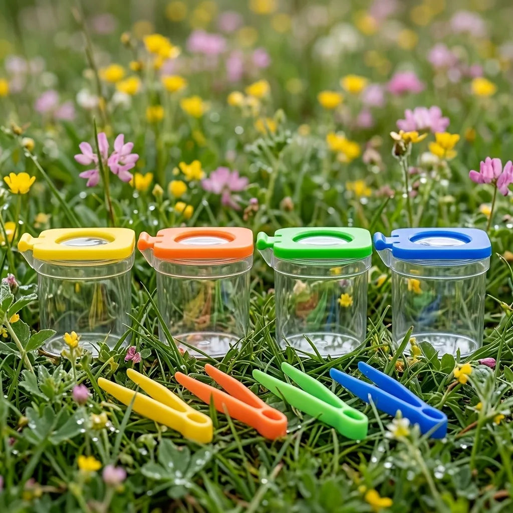 Kids 8-in-1 Insect Collecting Kit, Comes with Tools & Observation Box for outdoor nature exploration