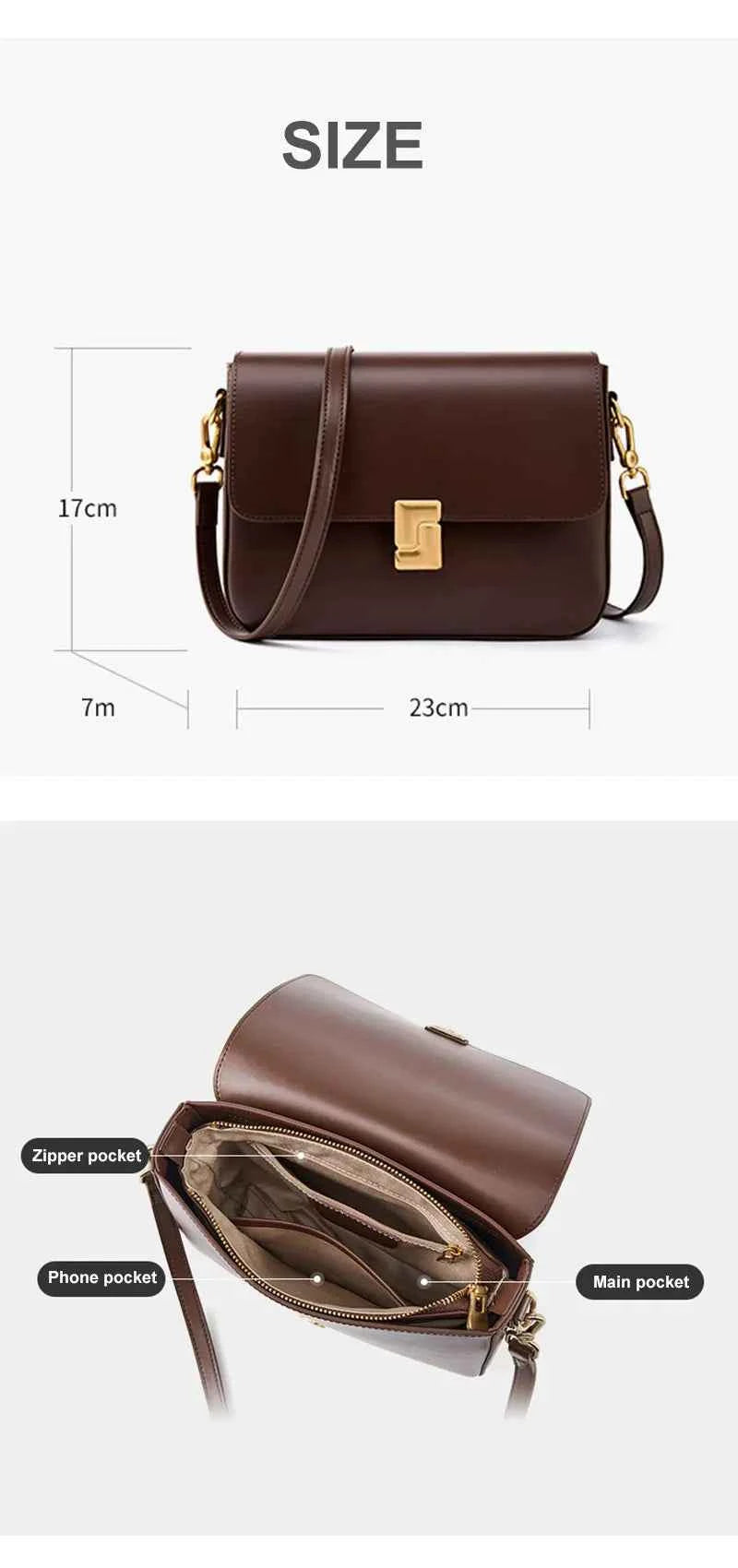 100% Genuine Leather Women's Shoulder Bag High Quality Luxury Designer Crossbody Bags Fashion Cowhide Female Handbags