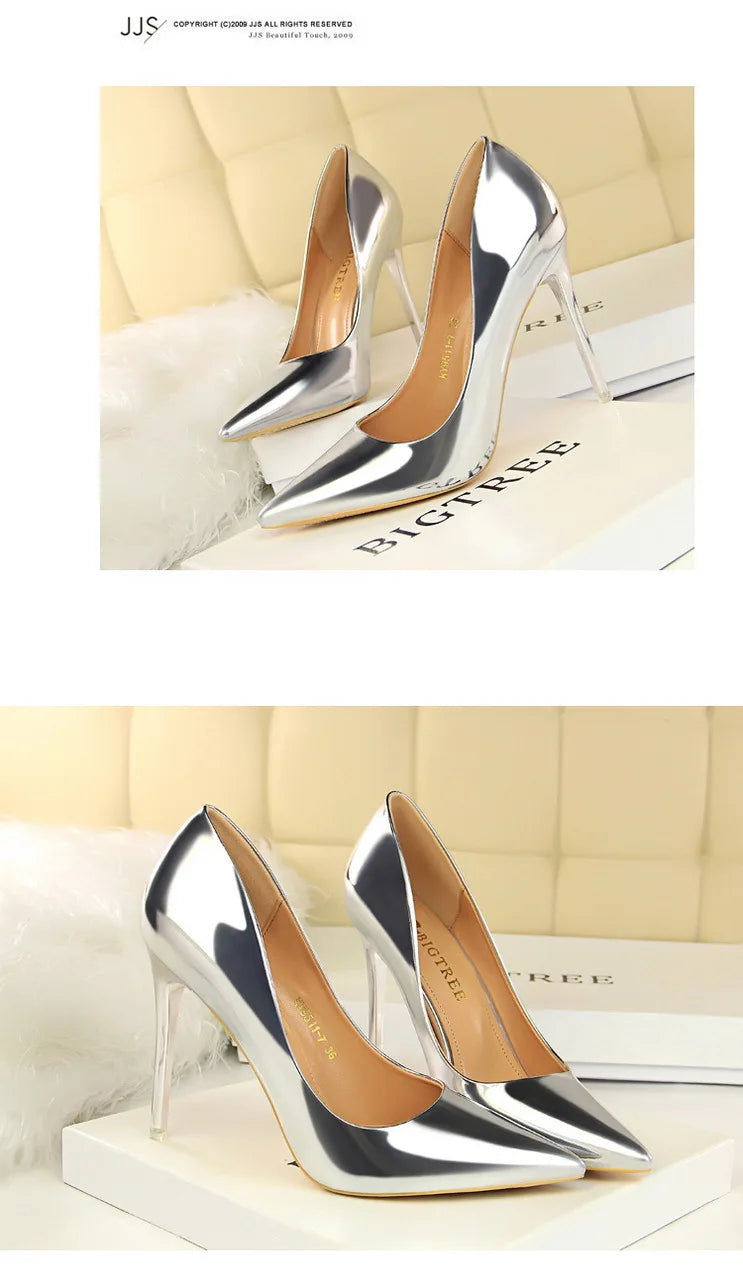 BIGTREE Shoes Classic Pumps Patent Leather Women Pumps Fashion Women Wedding Shoes High Heels Stiletto 10.5 Cm 7.5 Cm Lady Shoes
