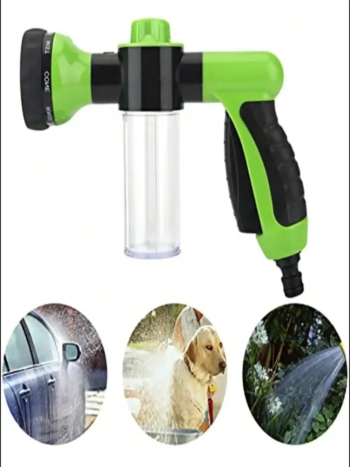 Car Wash Water Gun - Foam Sprayer With Soap Reservoir And Garden Hose Nozzle, High Pressure Cleaner With Maximum Cleaning Power!