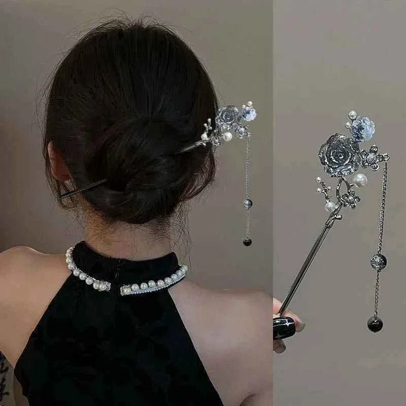 2026 New Chinese Style Butterfly Flower Tassel Hair Stick for Women Vintage Metal Hanfu Chopstick Hair Sticks Hair Accessories