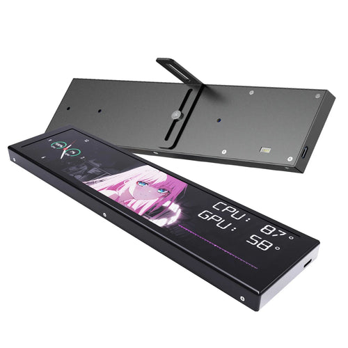 Moniteur secondaire pour boîtier PC 9,2 pouces, moniteur secondaire IPS USB Type-C, affichage de données de température CPU GPU pour boîtier d'ordinateur
