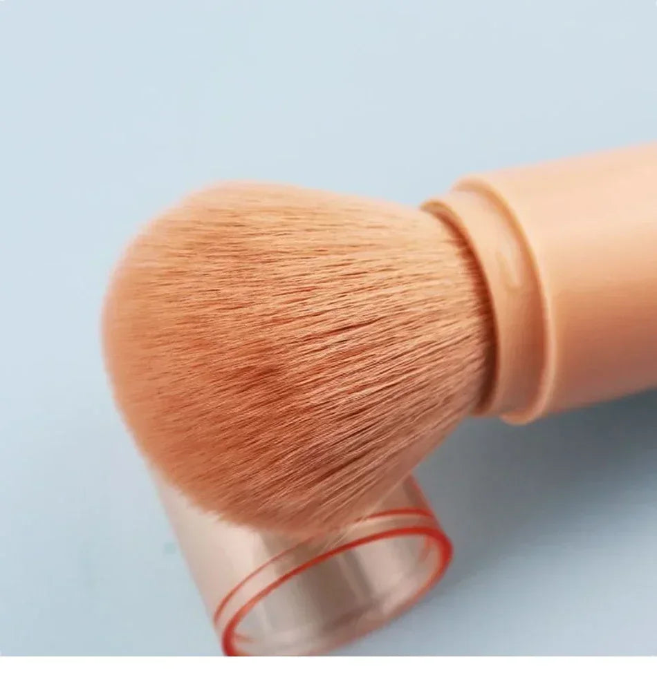 4in1 Makeup Brushes Set, Retractable Blush Brush + 3 Small Eyeshadow Brushes, Compact Portable for On-the-Go Touch-Up