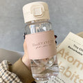500ml Portable Water Bottle with Straw Creative Cute Leak-proof Plastic Drinking Bottle for Milk Coffee Tea Juice