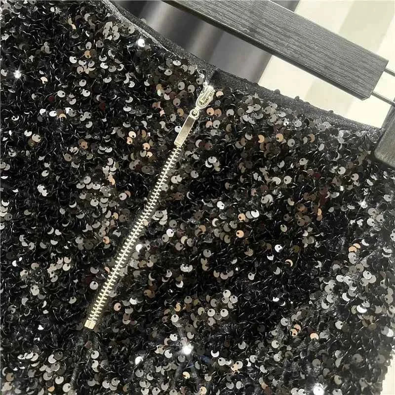 New Autumn Black Velvet Shorts Women Sequined Shiny Versatile Short Pants Clubwear Shorts Hot Pants High Street