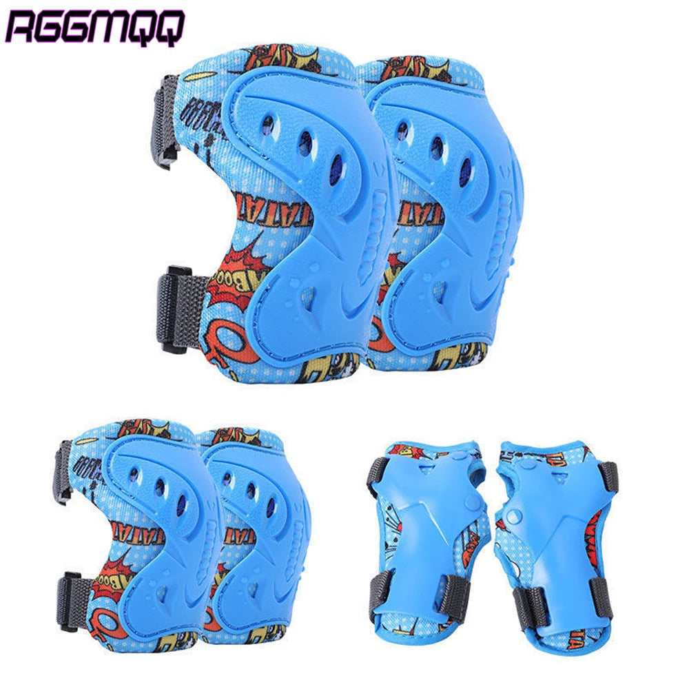 Kids Protective Gear Set - Knee & Elbow Pads & Wrist Guards for Ages 3-12 | Adjustable Safety Pads for Skateboarding, Cycling