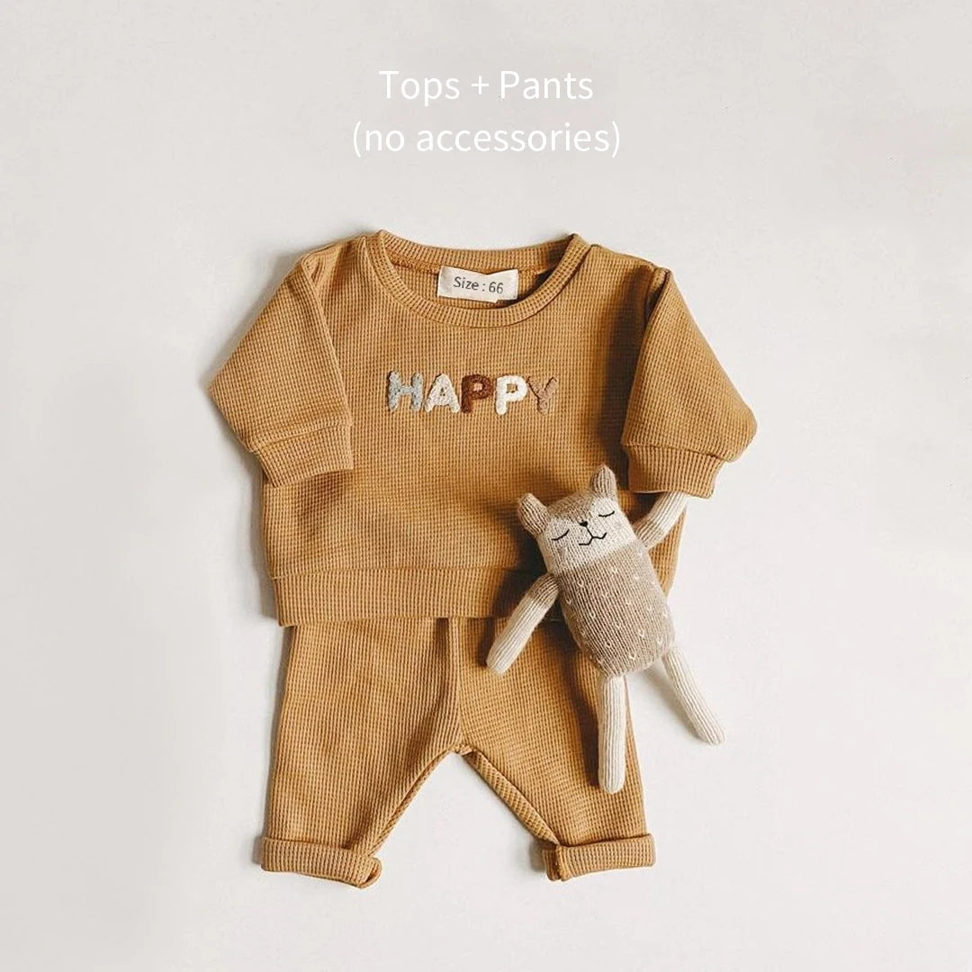 2024 Spring Fashion Baby Clothing Baby Girl Boy Clothes Set Newborn Sweatshirt + Pants Kids Suit Outfit Costume Sets Accessories