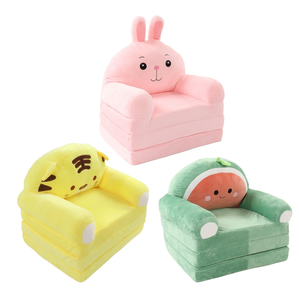 Cartoon Foldable Kids Sofa Kids Foldable Sofa Bed Humanize Washable Wide Armrest Comfortable for Living Room Children Foldable