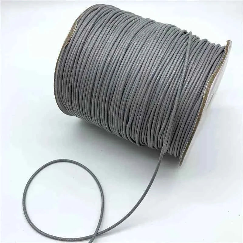 0.5mm 0.8mm 1mm 1.5mm 2mm Black Waxed Cotton Cord Waxed Thread Cord String Strap Necklace Rope For Jewelry Making