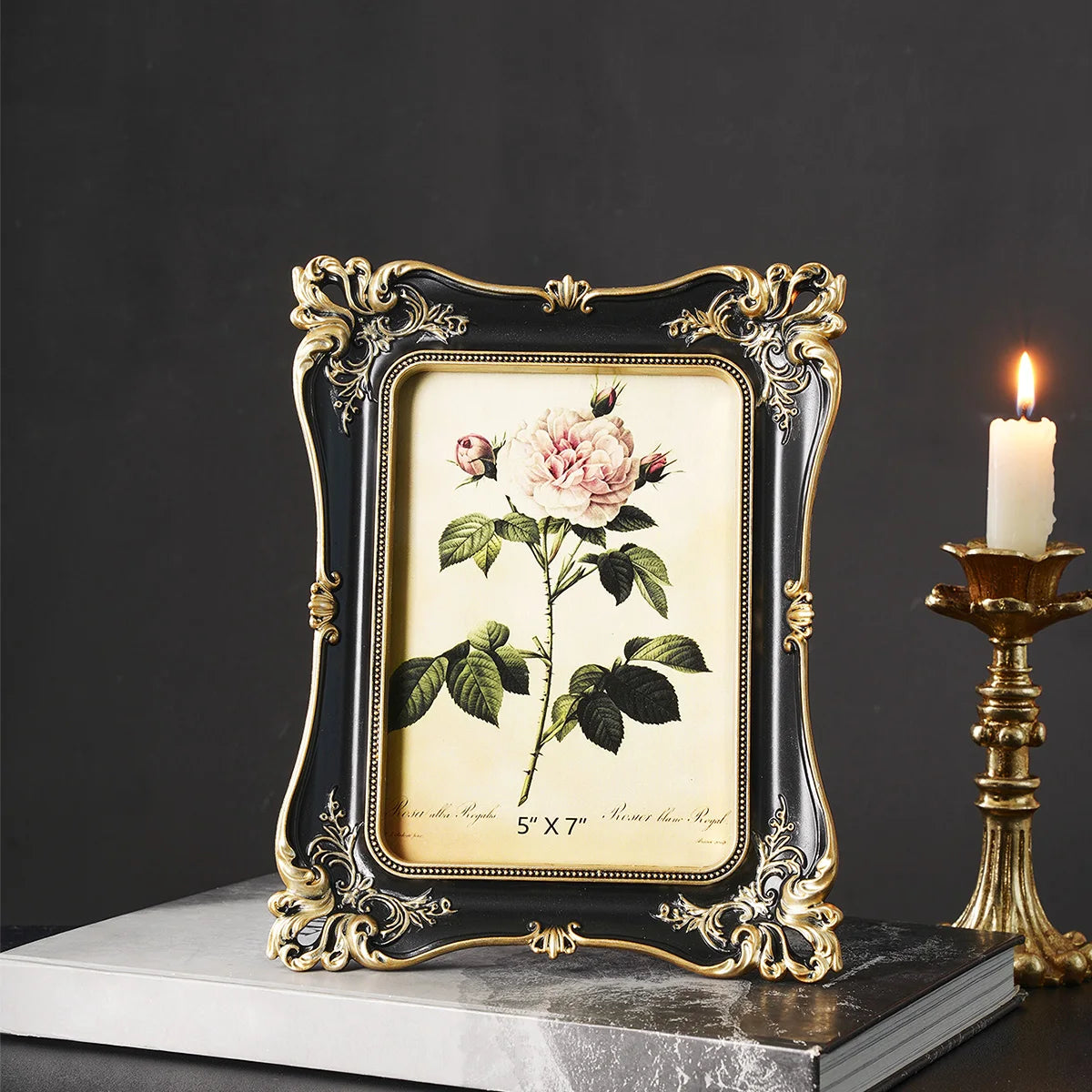 1PC, European Retro Black Patterned Resin Material Home Living Room Decor, Suitable for Bedroom Decor Home Photo Decoration