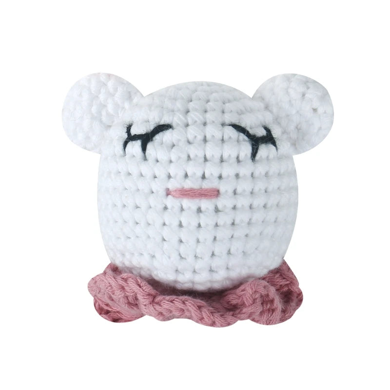 Crochet Animal Baby Pacifier Clip Accessories Handmade Knitted Bunny Teether Beads Newborn Nipple Clip Dummy Soother Holder Toy