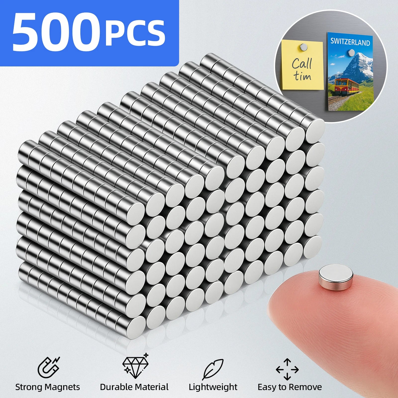 Small Magnets, Refrigerator Magnets of Different Sizes, 3x1 3x2 2x1 3x3 4x2 5x2 6x2mm Mini Magnets for Fridge, Kitchen, Office