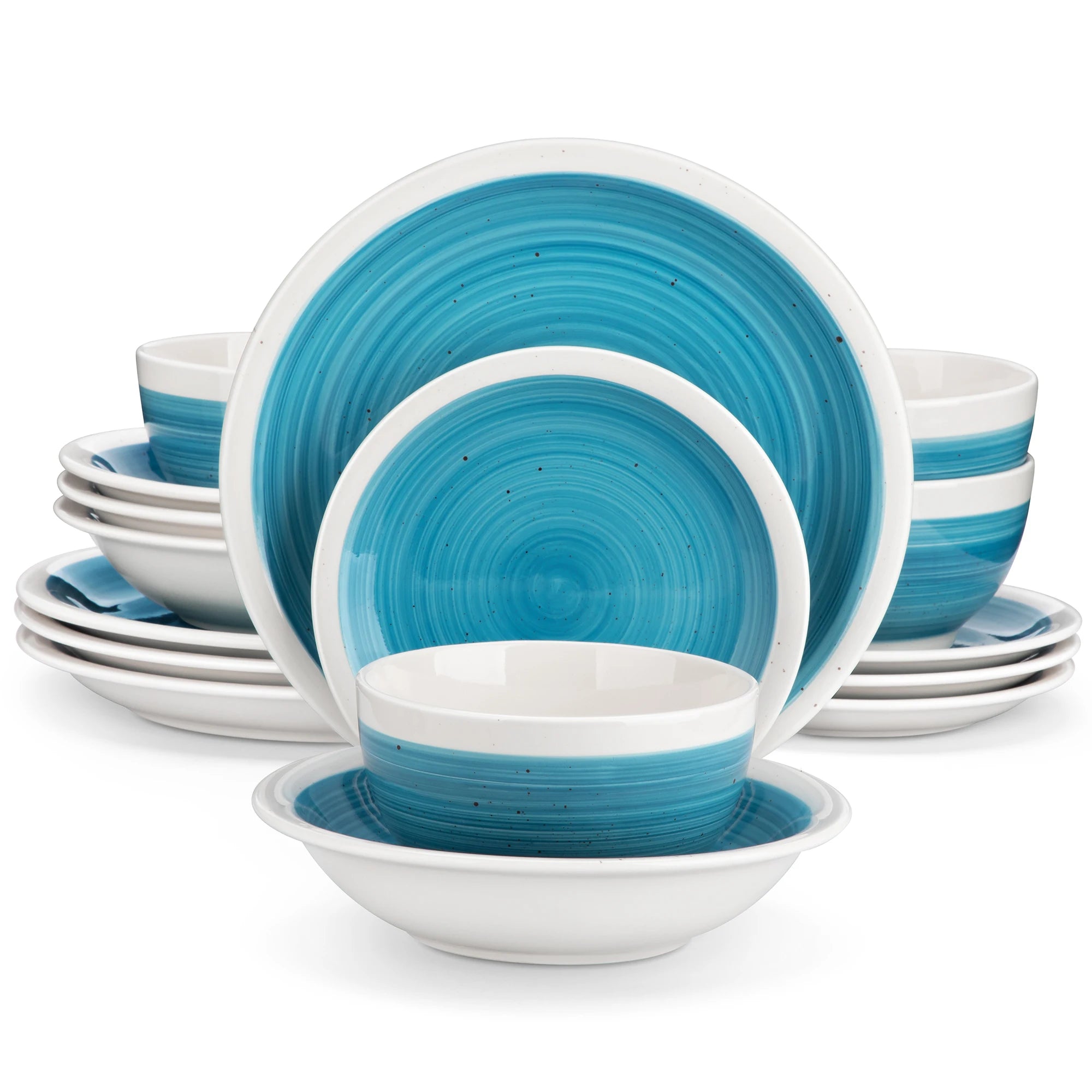 VANCASSO ORI 16/32 Piece  Stoneware Tableware Set with Dinner/Dessert Plate Cereal/Pasta Bowl  for 4/8 person 4 color Optional