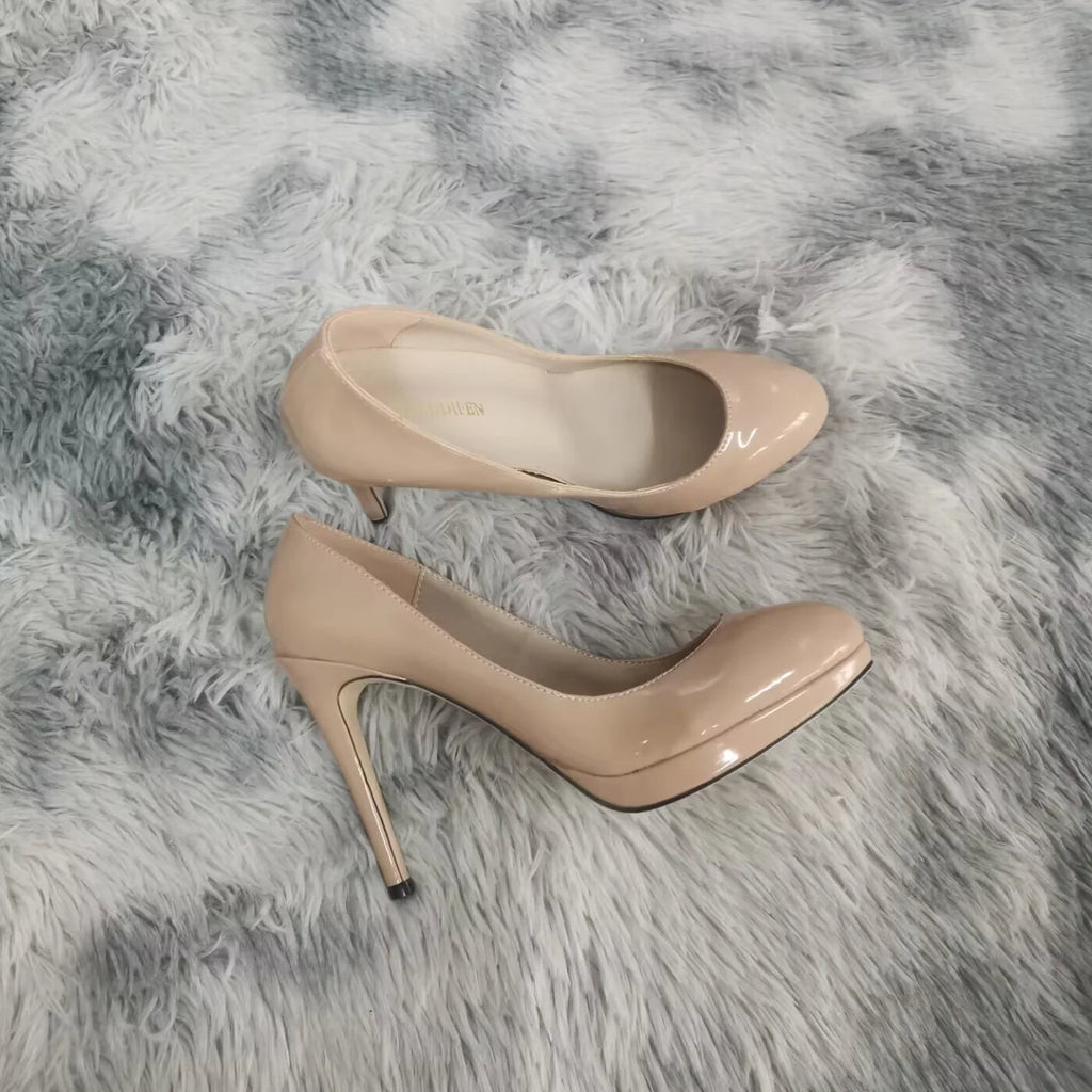 New 2026 Women Stilettos Platfrom Pumps Sexy 11cm Round Toe High Heels Shallow Elegant Lady Office Party Wedding Shoes Big Size