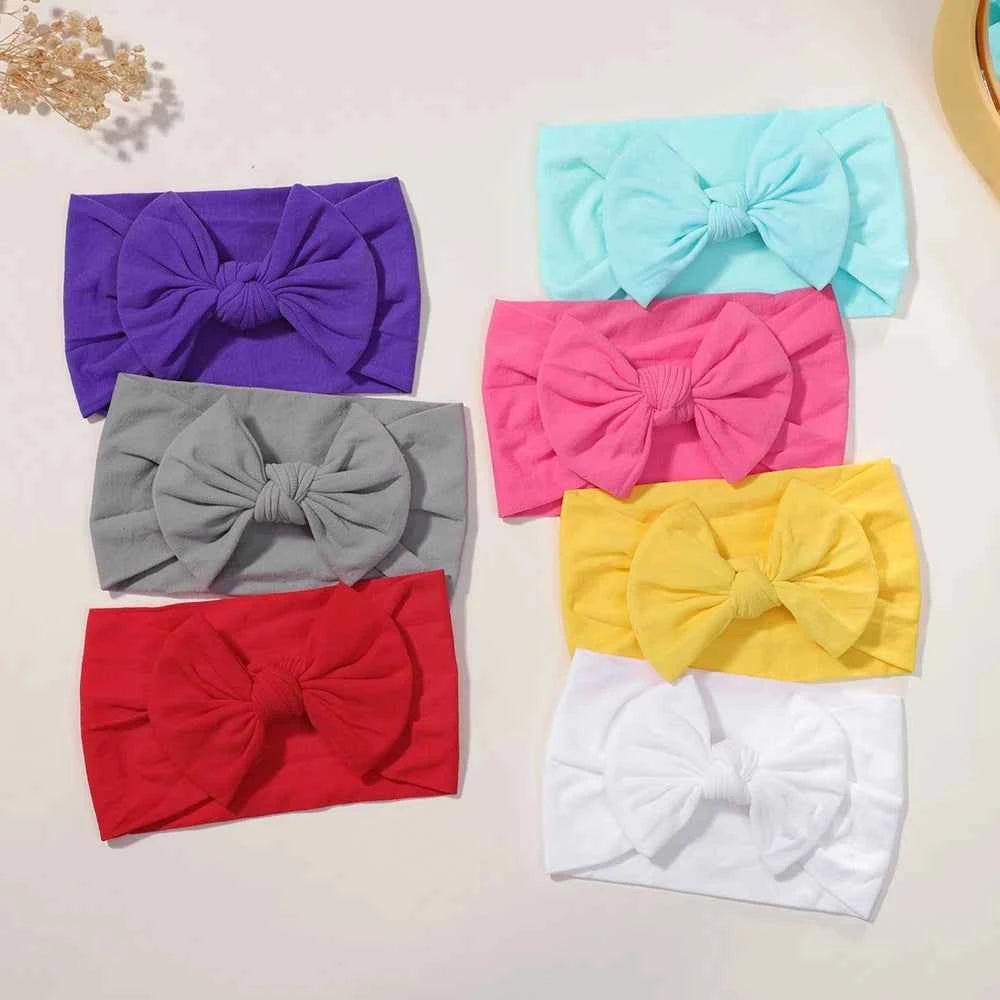 5Pcs Cute Bows Baby Headband Soft Elastic Baby Girl Hair Bands For Newborn Infant Turban Headwear Baby Hair Accessories