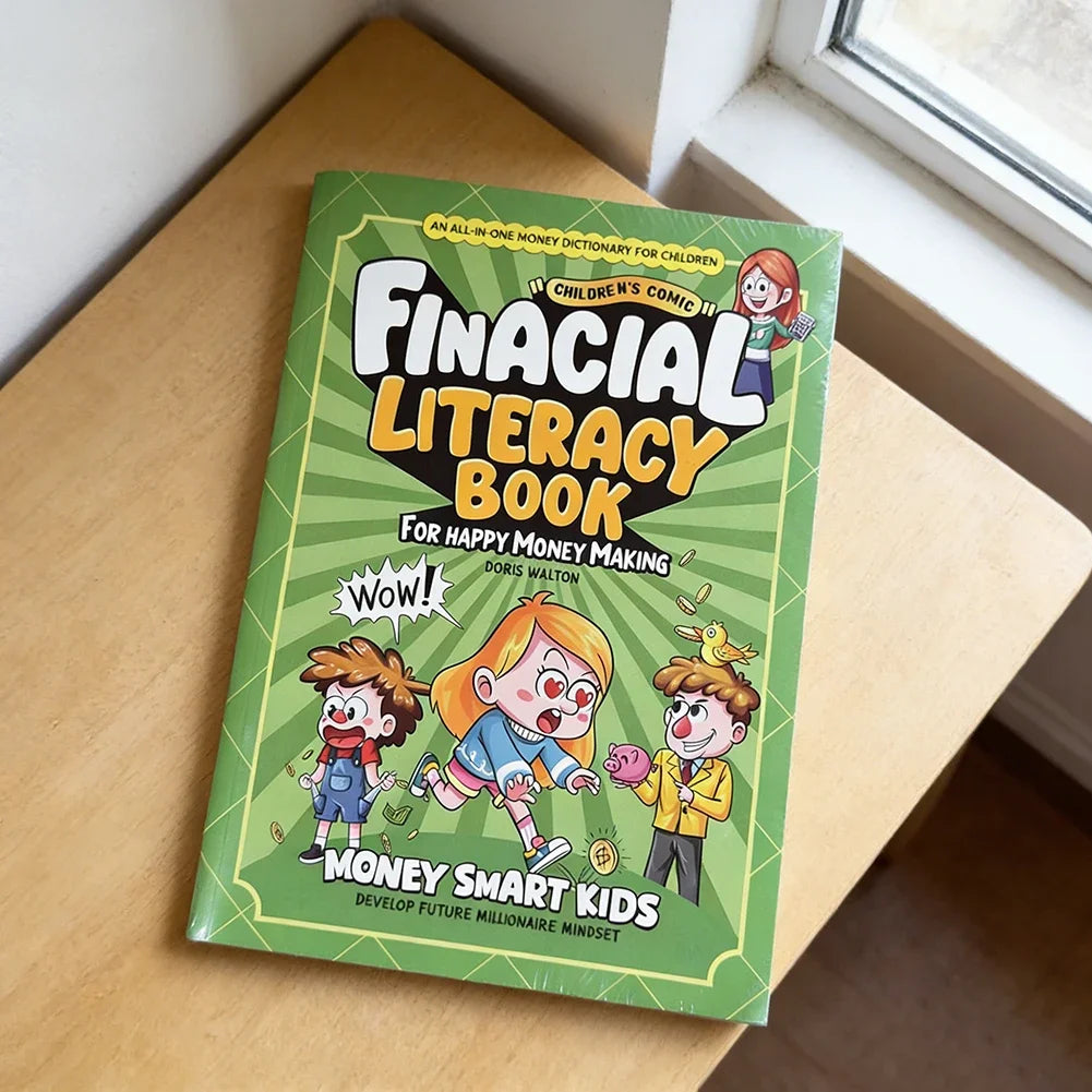 Kids Financial Literacy Book, Children's Comic Style Money Learning Book, All-in-One Money Dictionary for Kids  English Book