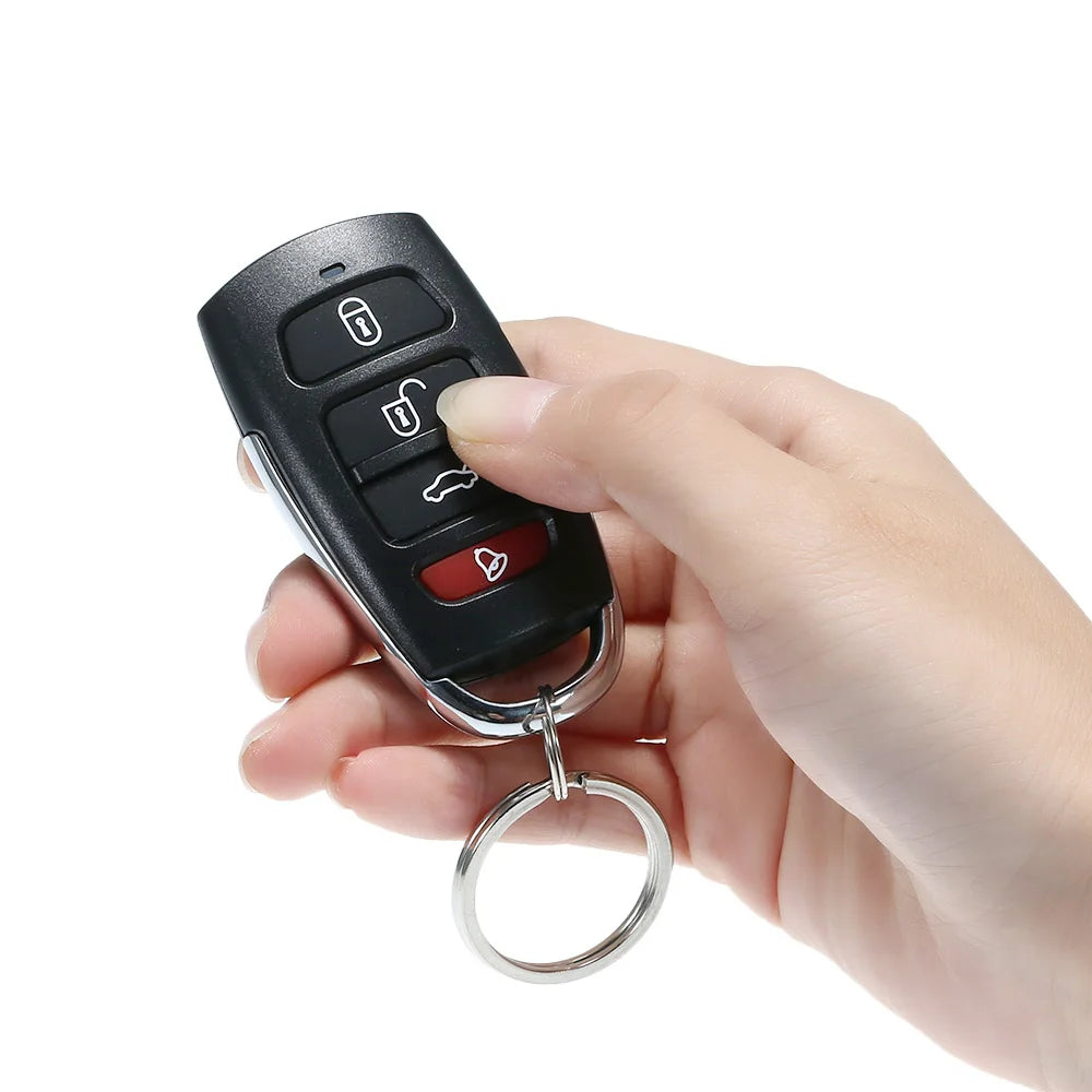 Universal Car Vehicle Security System Burglar Alarm Protection Anti-theft System 2 Remote with Siren Wiring Harness Programmable