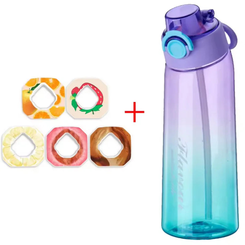 900ML Fragrant Water Bottle Air Flavored Drinking Bottle with Flavor Pods Outdoor Sports Scent Up Water Cup Straw Mug for Travel