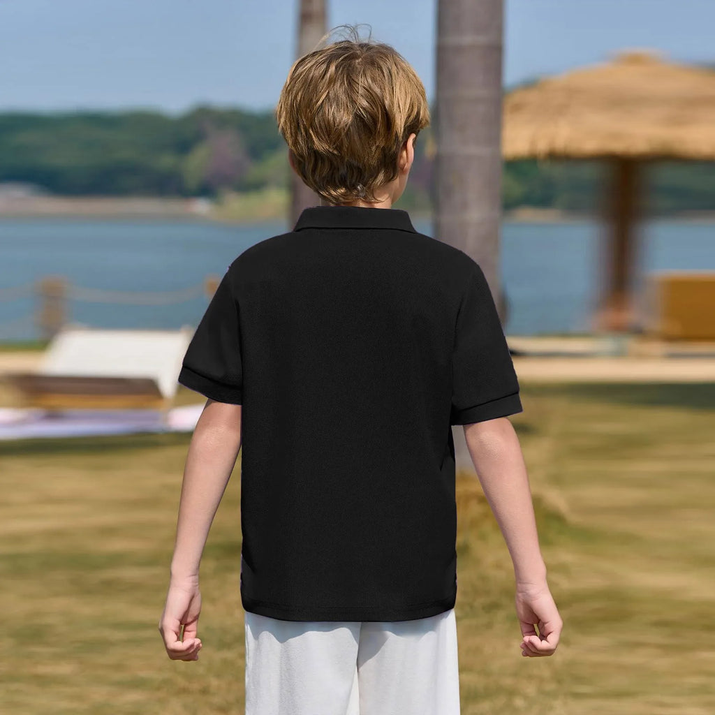 Polo Shirts Kids Basic Simple School Student Uniforms Class Uniforms Cultural Shirts Quick-Drying Turn-Down Collar for 6-11years