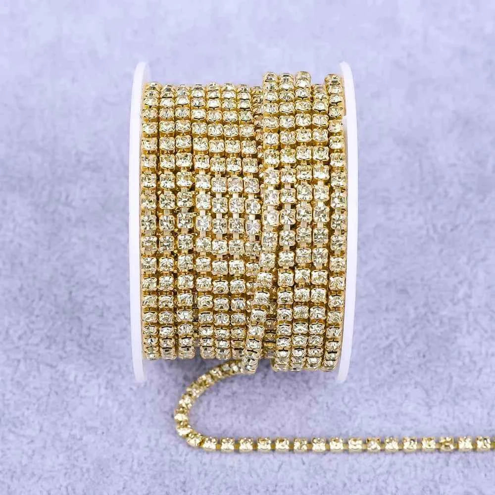 All Color Claw Chain Electrophoresi Rhinestones Trim Stone Gold Diamond Strass Decorative Applique Crystal Trimmings For Dresses