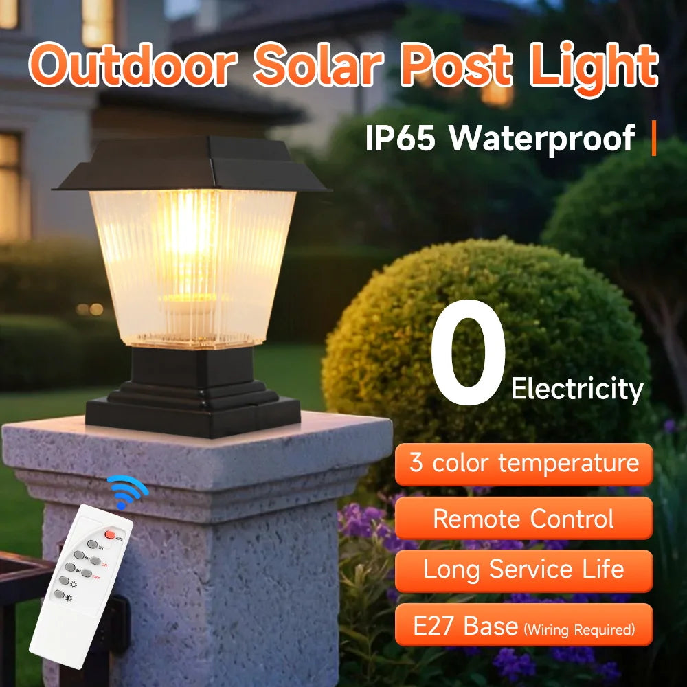 Outdoor Lighting Solar Garden Lights Installable Bulb Exterior Decoration Solar Lights for Patio Path Fence Sunlight Pillar Lamp