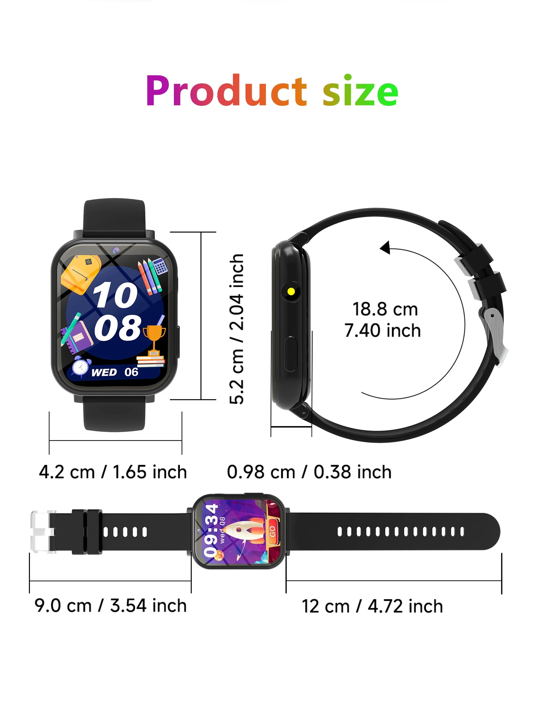 Kids Smart Watch with Camera for Boys Girls Age 4-12 Educational Game Watch Pedometer Alarm Flashlight Birthday Gifts Funny Toy