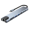Usb 8 In 1 Type C 3 1 To 4k HdTV Hub Adapter With Sd Tf Rj45 Card Reader Pd Fast Charge For Macbook Notebook Computer