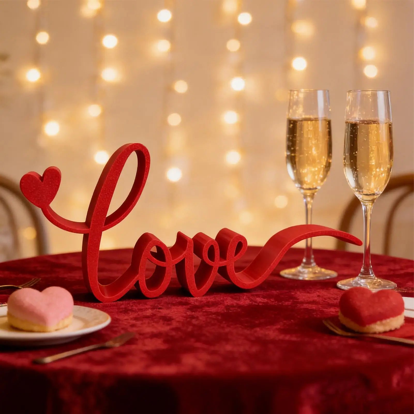 Love Letter Tabletop Decor Blocks Red Love Sign Centerpiece Romantic Home Decor For Home Bedroom Hotel Valentine Wedding Party
