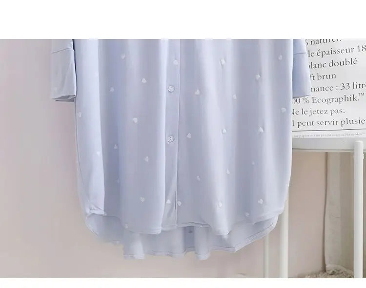 Nightgowns Women Sleepwear Baggy M-3XL Sweet Girlish Japanese Style Kawaii Clothes Home Cozy Designer Minimalist Pockets Print