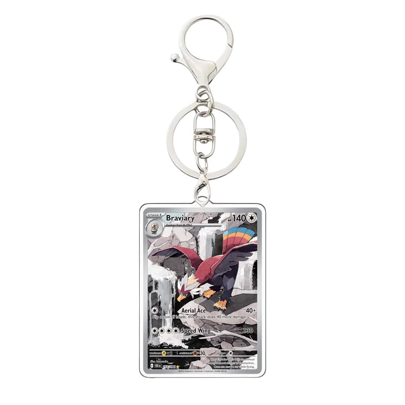 Pokemon PTCG Acrylic Keychain English Version Sv11B W Sar Bwr Reshiram Zekrom Victini N Acrylic Card Keychain Pendant 3.4X5.2Cm
