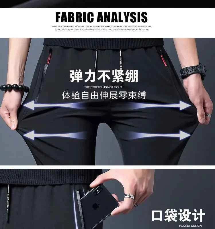 Men's Casual Pants Business Stretch Slim Fit Elastic Waist Jogger Korean Classic Blue Black Gray Male Brand Trousers