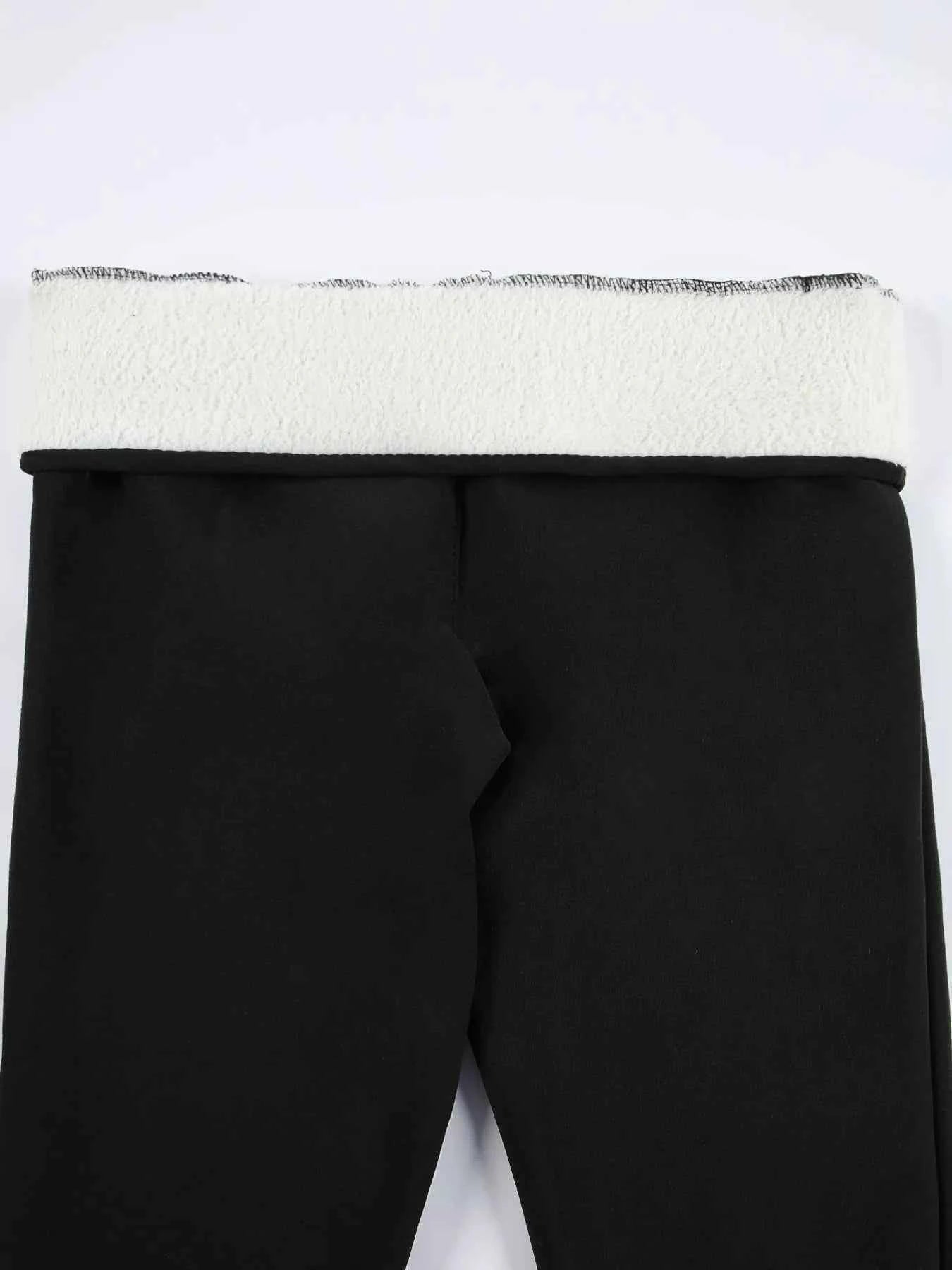 Autumn Winter Warm Fleece Women Leggings Velvet Thicken High Waist Tights Elastic Slim Solid Color Leggings Prevent Cold Tights