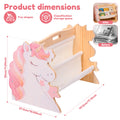 2 Tier Baby Bookshelf Double Sided Storage Montessori Wood Book Rack for Baby Nursery Room Playroom Classroom and Bedroom Decor