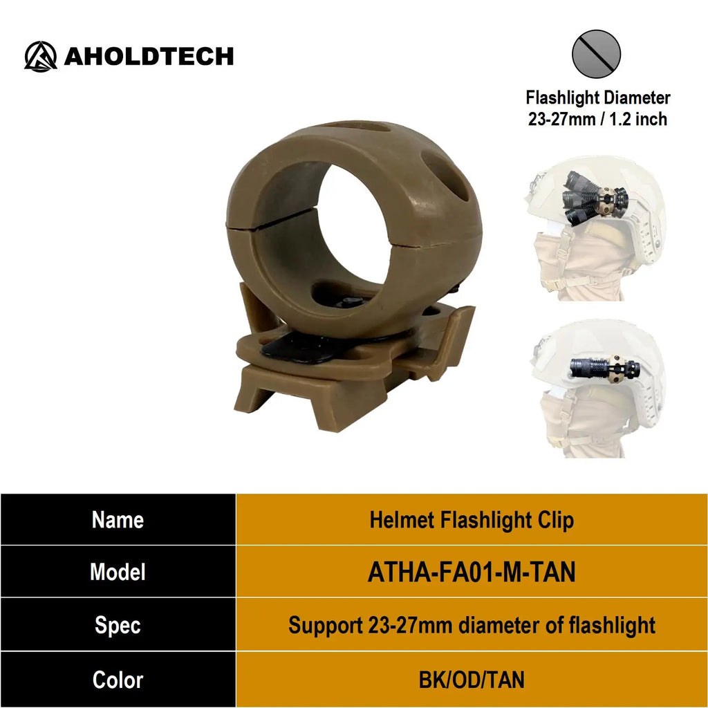 Aholdtech Tactical Bulletproof Helmet Accessories Flashlight Holder Light Clamp And NVG Mount Connector for Gopro Hero Cameras