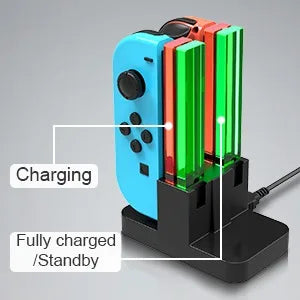4 In 1 LED Charger Stand Dock Station Indicater for Nintendo Switch NS for Joy-Con Controller Stand Holder Charging Dock Station