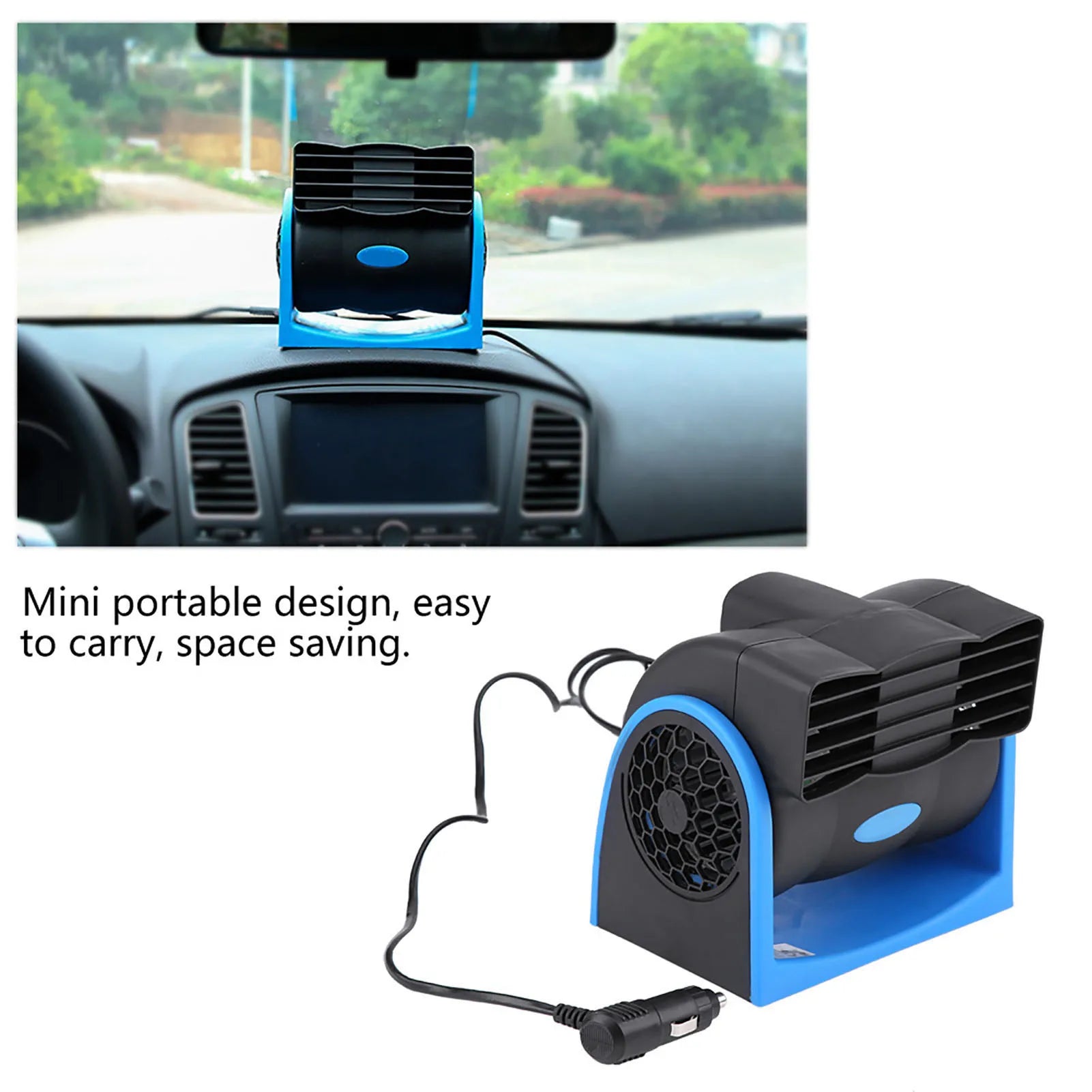 Auto Car Vehicle 12V Electric Fan Mini Adjustable Speed Silent Air Fan Car Air Fan Car Fan Electric Fan Car Silent Air Fan