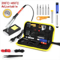 15pcs Kit 220V 60W Soldering Iron Kit 450°C Adjustable Temperature Welding Tool Set With Solder Sucker Tin Wire EU PLUG