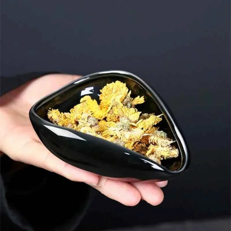 Coffee Bean Measuring Cup Ceramic Weighing Tray Coffee Powder Dosage Tray Suitable for Home Cafe Simple Coffee Tray Accessories