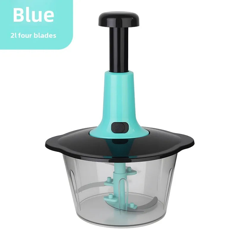 Handheld Vegetable Chopper Multifunction Kitchen Tool for Garlic Ginger Mincing Dicing Slicing with Large Capacity Container