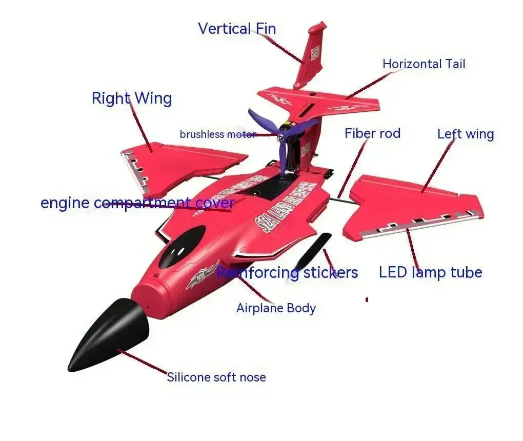 New H650 Raptor Water Land Air Fixed Wing Foam Waterproof Aircraft Brushless Motor Radio-controlled Aircraft Electric Aircraft