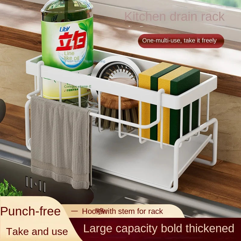 Stainless Steel Sink Caddy Rack – Drainage Sponge Holder