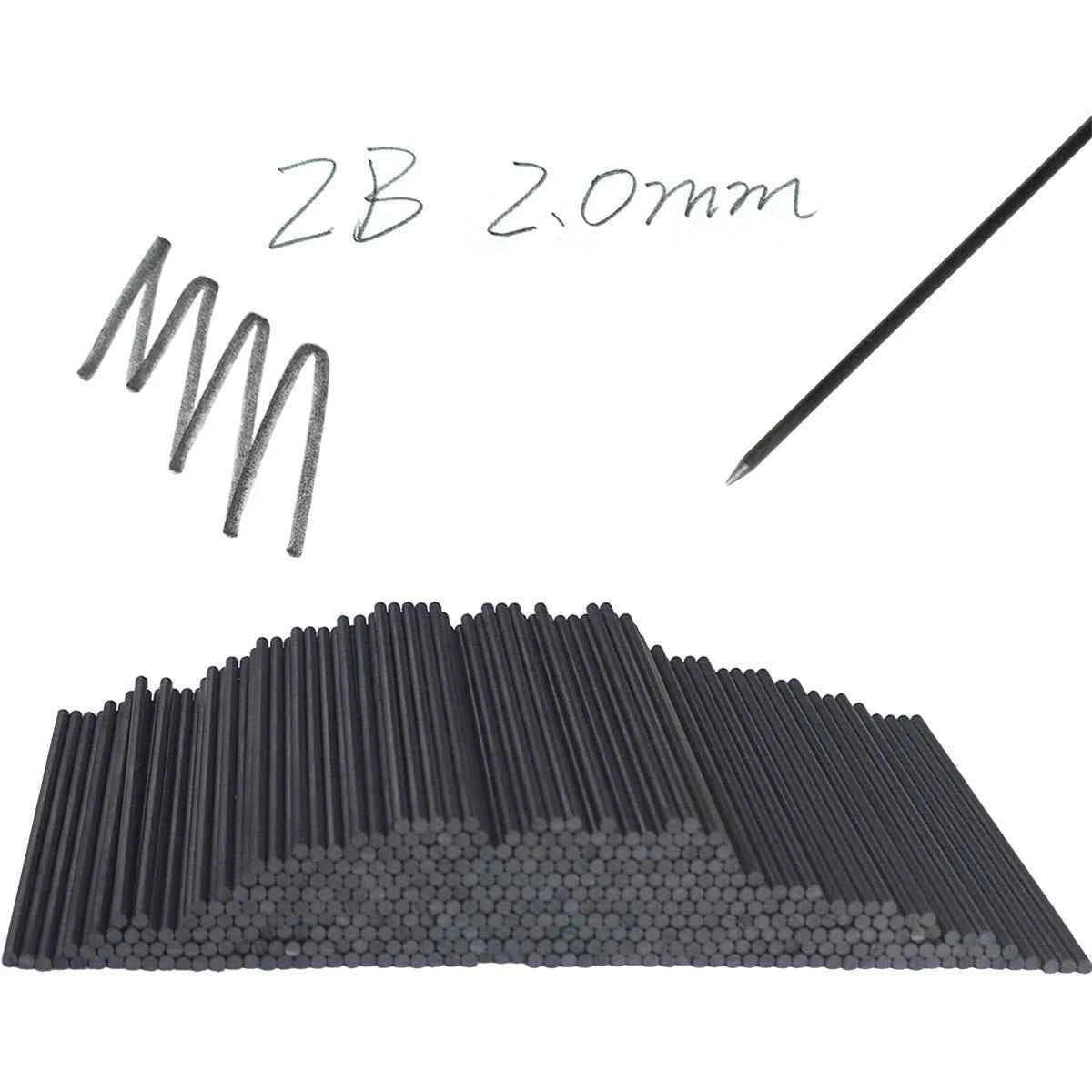 400Pcs/box 2.0mm 2B Mechanical Pencil Refill Mechanical Pencil Leads 2B Pencil Automatic Pencil Core Refill School Black