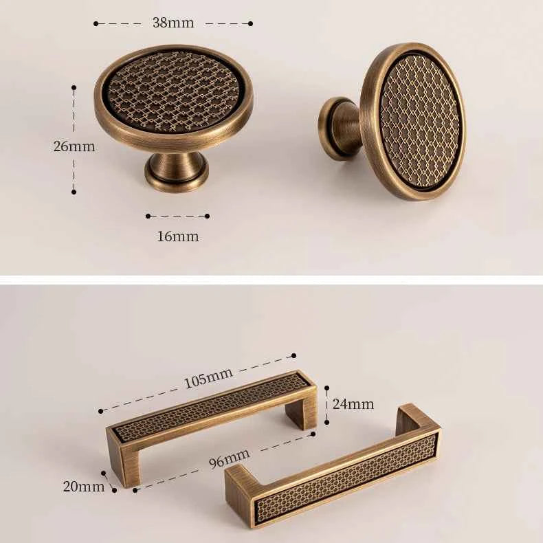 Santaya Antique Brass Handle Luxury Bronze Pull Kitchen Cabinet Handle Wardrobe Drawer Knob