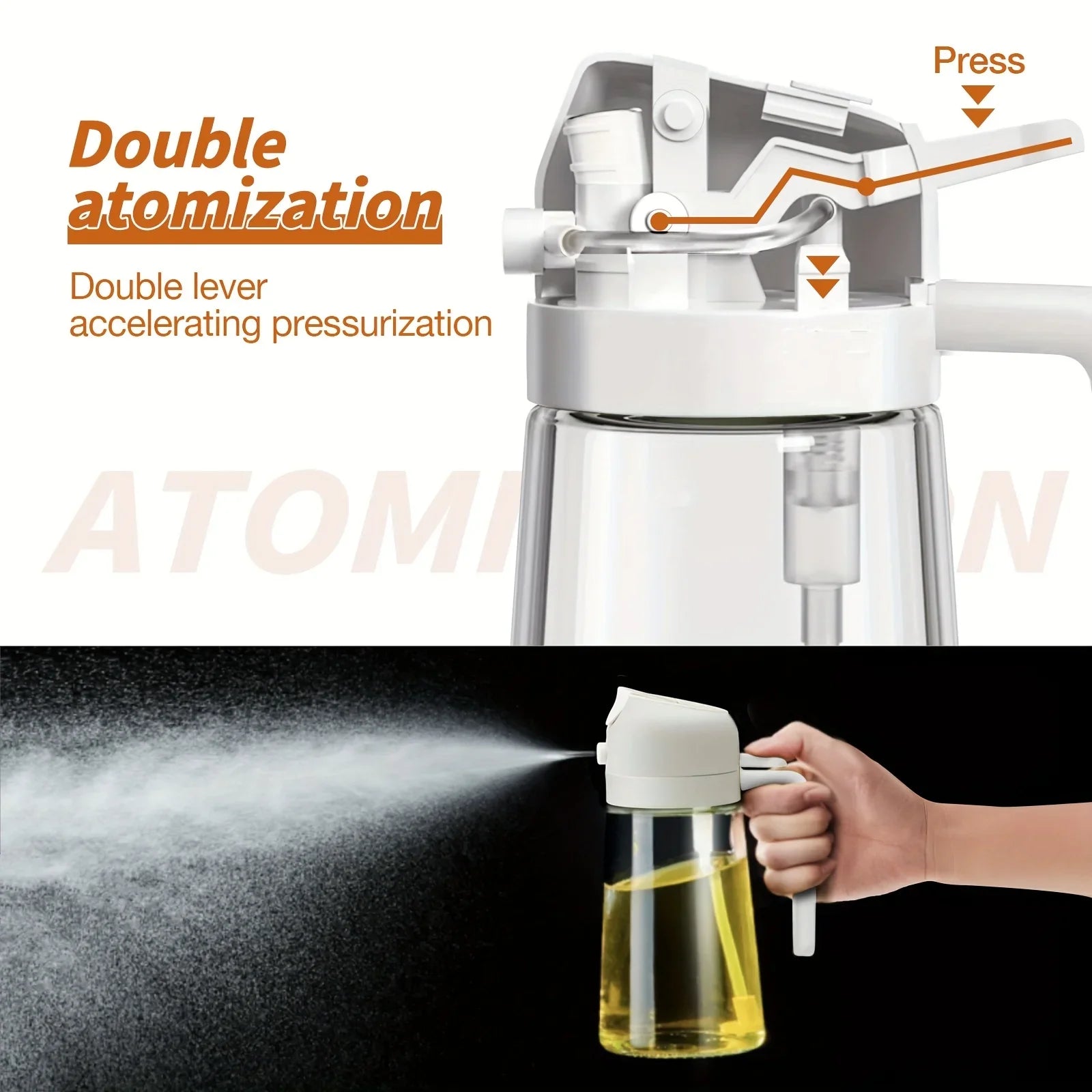 2in1 500ml Plastic Kitchen Oil Sprayer Spray Oil Olive Spray Bottle for Oil Dispenser BBQ Baking Roasting Picnic Kitchen Tool