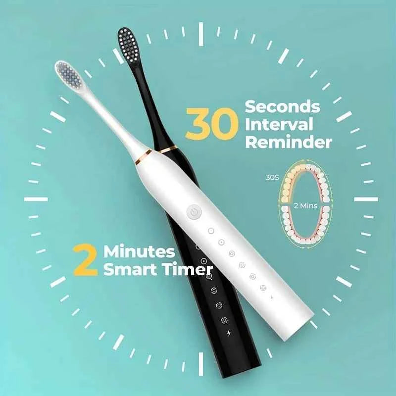 Electric Toothbrush Soft Bristles 6 Speed Automatic for Adults & Kids  Universal Smart Charging  All Ages Compatible